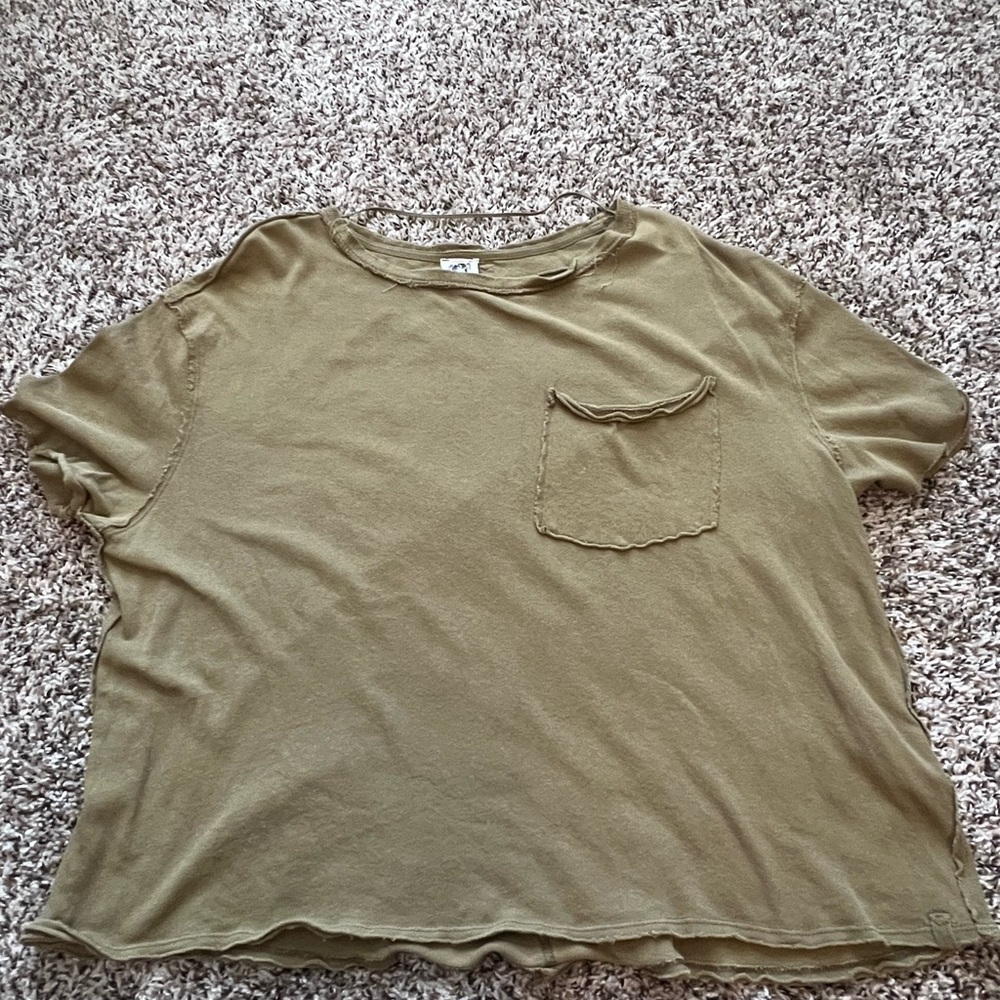 Free People Olive Short Sleeve Tee